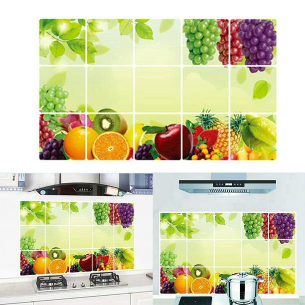 Fruit Printing Kitchen Oilproof Removable Wall Stickers Decor Home Decal